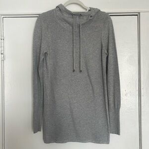 Grey Ribbed Hoodie